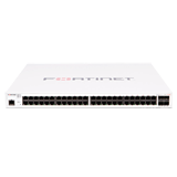 Fortinet FortiSwitch 448D-FPOE Layer 2 PoE+ Switch – 48x GE RJ45 ports, 4x 10 GE SFP+ slots. 740W power budget.