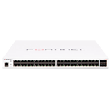 Fortinet FortiSwitch 448D-POE Layer 2 PoE+ Switch – 48x GE RJ45 ports, 4x 10 GE SFP+ slots. 370W power budget.