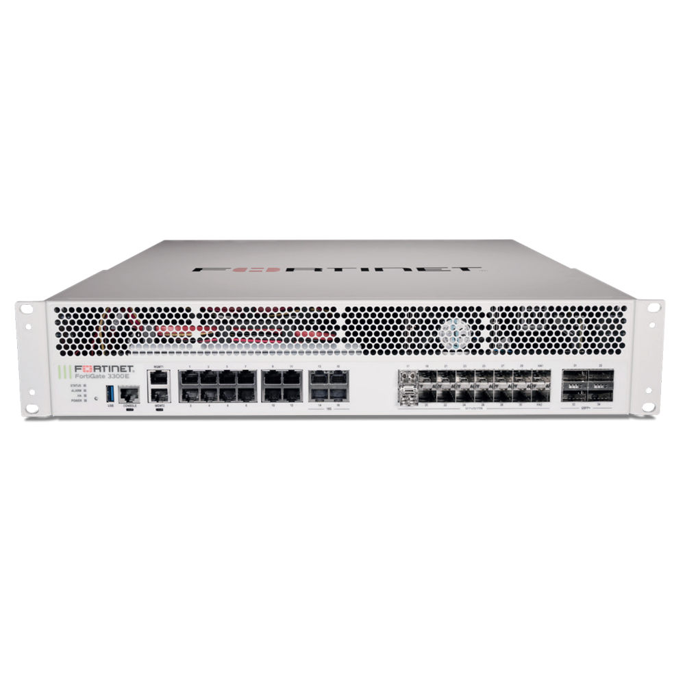 Fortinet FortiGate FG-3300E Network Security/Firewall Appliance18 Port1000Base-T, 40GBase-X, 10GBase-X, 10GBase-T40 Gigabit Ethernet -… FG-3300E