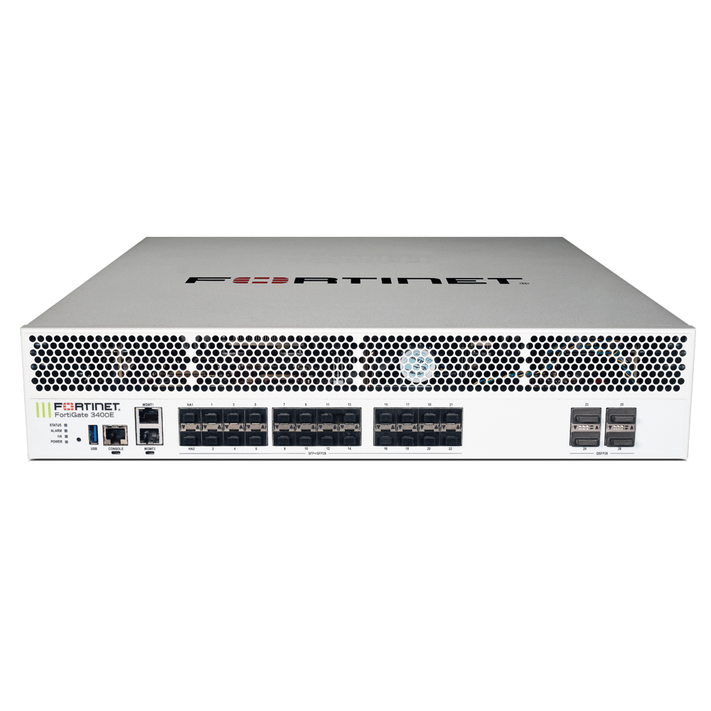 Fortinet FortiGate 3400E Network Security/Firewall Appliance1000Base-X, 10GBase-X, 100GBase-X, 40GBase-X100 Gigabit EthernetAES (256-b… FG-3400E