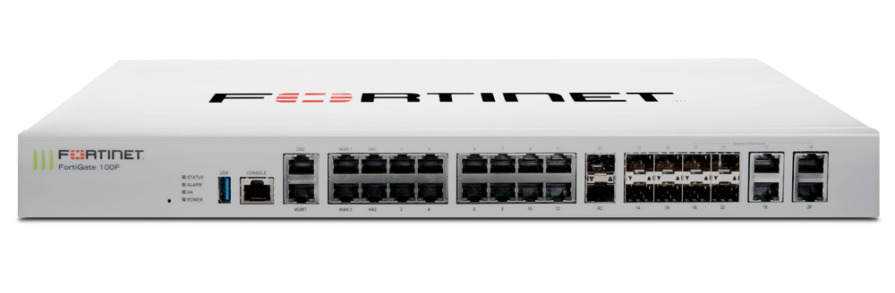 Picture of the Fortinet FG 100F Next Gen firewall