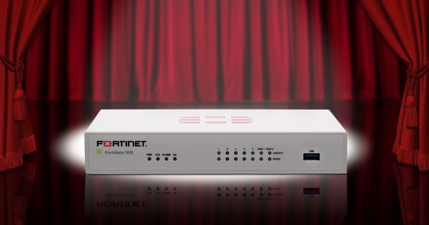 Picture of the FortiGate 50E firewall