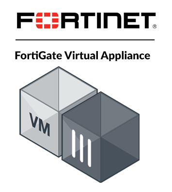 Fortinet  FortiGate VM Virtual Firewall Designed for all Supported Platforms. 4x vCPU Cores and (up to) 6GB RAM. No VDOM Support