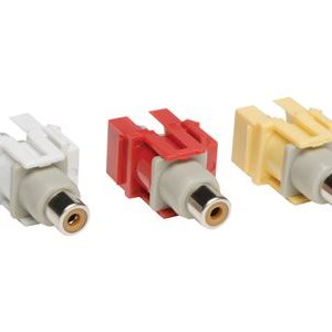 Tripp Lite   3 Piece Composite Audio Video Keystone Jack, Snap-in Module Red Yellow White F/F modular insert (coupling) A020-000-KJ