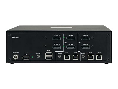 Tripp Lite   Secure KVM Switch 2-Port Dual-Monitor DisplayPort 4K NIAP CAC KVM / audio / USB switch 2 ports TAA Compliant B002A-DP2AC2