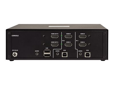 Tripp Lite   Secure KVM Switch 2-Port Dual-Monitor HDMI 4K30Hz NIAP PP3.0 TAA KVM / audio / USB switch 2 ports TAA Compliant B002A-UH2A2
