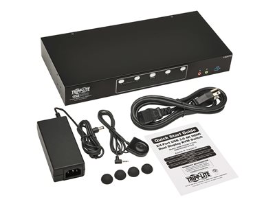 Tripp Lite   4-Port HDMI Dual-Display KVM Switch 4K 60 Hz, USB 3.2 Gen 1, HDCP 2.2, USB Sharing KVM / audio / USB switch 4 ports rack-mountabl… B006-HD2UA4