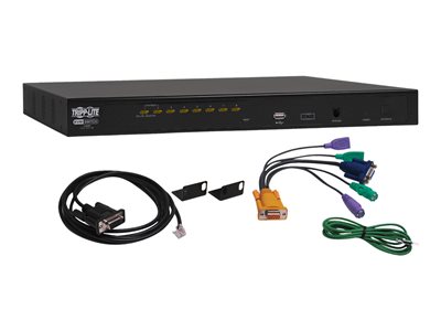 Tripp Lite   8-Port Rackmount KVM/USB Switch w/ On-Screen Display Steel PS/2 1U KVM / USB switch 8 ports rack-mountable B022-U08