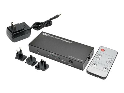 Tripp Lite   4-Port HDMI Switch for Video & Audio 4K x 2K UHD 60 Hz w Remote video/audio switch 4 ports B119-004-UHD