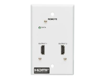Tripp Lite   HDMI over Cat6 Receiver, 2-Port Wall Plate 4K 60 Hz, HDR, 4:4:4, PoC, HDCP 2.2, 230 ft. (70.1 m), TAA video/audio extender TAA C… B127A-2A0-FH