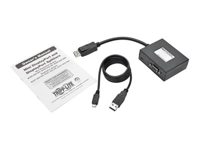 Tripp Lite   2-Port DisplayPort to VGA Video Splitter 1080p 1920 x 1080 60Hz video splitter 2 ports TAA Compliant B157-002-VGA