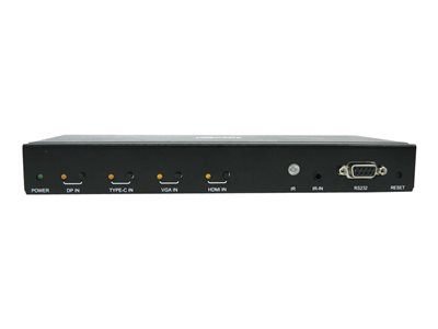 Tripp Lite   4-Port over Cat6 Presentation Switch/Extender Kit 4K 60 Hz HDMI, DP & USB-C, VGA, UHD, 4:4:4, HDR, PoC, 50 ft., TAA video/audi… B320-4X1-MHB-K