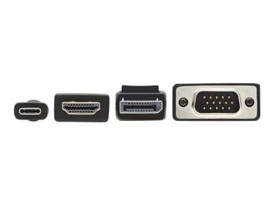 Tripp Lite   Multiport Presentation Adapter, 4K 60Hz w HDR, 4×1, HDMI/DisplayPort/USB-C/VGA to HDMI, HDCP2.2, PD Charge, 8ft adapter Display… B321-4X1-HDVC