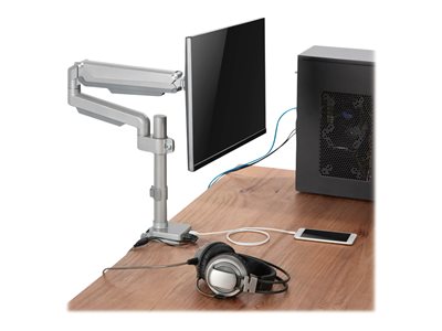 Tripp Lite   Single-Display Flex-Arm Desktop Clamp for 17″ to 32″ Flat-Screen Displays USB and Audio Ports, Aluminum mounting kit for monitor (… DDR1732SAL