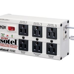 Tripp Lite   Isobar Surge Protector Metal RJ11 6 Outlet 6′ Cord 3330 Joules surge protector ISOTEL6ULTRA