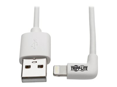Tripp Lite   Lightning to USB Sync Charge Cable Right-Angle iPhone iPad White 6ft Lightning cable Lightning / USB 2.0 6 ft M100-006-LRA-WH
