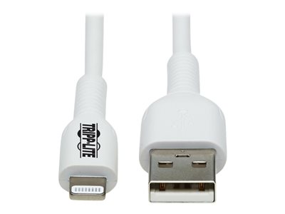 Tripp Lite   Anti-bacterial USB-A to Lightning Sync/Charge Cable, MFi Certified White, M/M, USB 2.0, 3M (9.8 ft.) Lightning cable Lightning… M100AB-03M-WH