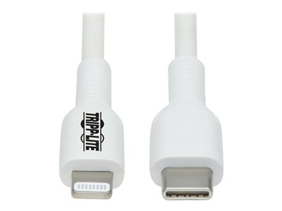 Tripp Lite   Safe-IT USB C to Lightning Sync/Charge Cable, Anti-bacterial MFi Certified White, M/M, USB 2.0, 1M (3.3 ft.) Lightning cable Li… M102AB-01M-WH