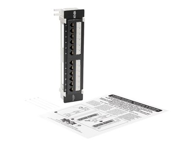 Tripp Lite   Cat5e Wall-Mount 12-Port Patch Panel PoE+ Compliant, 110/Krone, 568A/B, RJ45 Ethernet, TAA patch panel TAA Compliant N050-P12