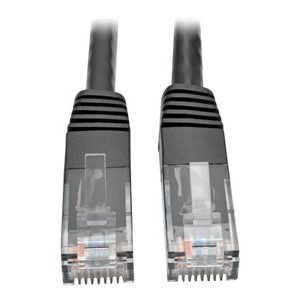 Tripp Lite   Cat6 Gigabit Molded Patch Cable RJ45 M/M 550MHz 24 AWG Black 1′ patch cable 1 ft black N200-001-BK