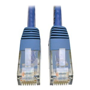 Tripp Lite   Cat6 Gigabit Molded Patch Cable RJ45 M/M 550MHz 24 AWG Blue 1′ patch cable 1 ft blue N200-001-BL