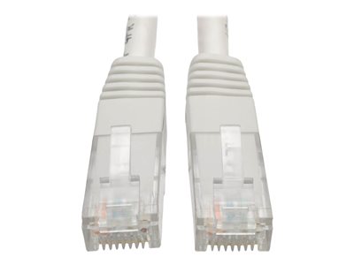 Tripp Lite   Premium Cat5 / Cat5e / Cat6 Gigabit Molded Patch Cable, 24 AWG, 550 MHz/1 Gbps (RJ45 M/M), White, 1 ft. patch cable 1 ft white N200-001-WH