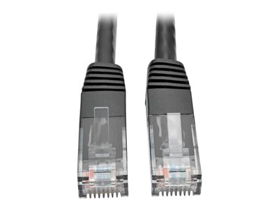 Tripp Lite   Cat6 Gigabit Molded Patch Cable RJ45 M/M 550MHz 24 AWG Black 2′ patch cable 2 ft black N200-002-BK