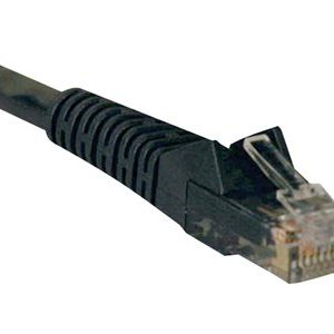 Tripp Lite   1ft Cat6 Gigabit Snagless Molded Patch Cable RJ45 M/M Black 1′ patch cable 1 ft black N201-001-BK