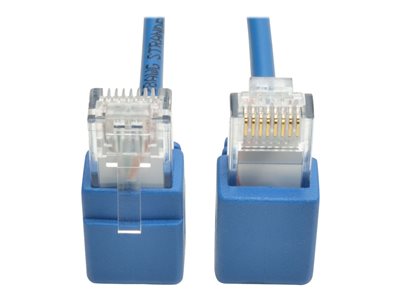 Tripp Lite   Cat6 Gigabit Snagless Molded Slim UTP Patch Cable with Right-Angle Connectors patch cable 1 ft blue N201-SR1-BL