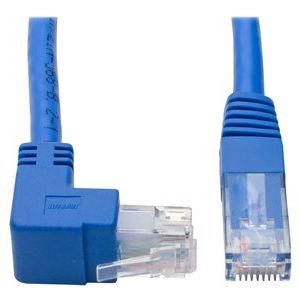 Tripp Lite   Cat6 Patch Cable Up-Angled Gigabit RJ45 UTP Molded M/M Blue 1ft patch cable 1 ft blue N204-001-BL-UP