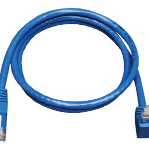 Tripp Lite   3ft Cat6 Gigabit Molded Patch Cable RJ45 Right Angle Down to Straight M/M Blue 3′ patch cable 3 ft blue N204-003-BL-DN