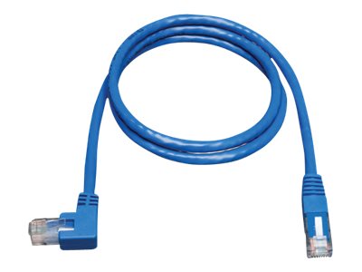 Tripp Lite   3ft Cat6 Gigabit Molded Patch Cable RJ45 Left Angle to Straight M/M Blue 3′ patch cable 3 ft blue N204-003-BL-LA