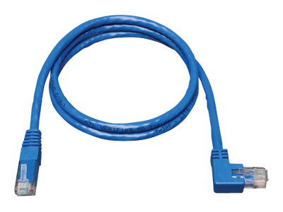 Tripp Lite   5ft Cat6 Gigabit Molded Patch Cable RJ45 Right Angle to Straight M/M Blue 5′ patch cable 5 ft blue N204-005-BL-RA