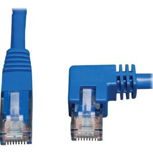 Tripp Lite   10ft Cat6 Gigabit Molded Patch Cable RJ45 Right Angle to Straight M/M Blue 10′ patch cable 10 ft blue N204-010-BL-RA