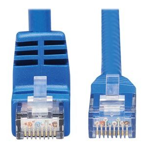 Tripp Lite   Down-Angle Cat6 Gigabit Molded UTP Ethernet Cable (RJ45 Right-Angle Down M to RJ45 M), Blue, 15 ft. patch cable 15 ft blue N204-015-BL-DN
