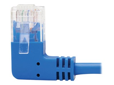 Tripp Lite   Left-Angle Cat6 Gigabit Molded Slim UTP Ethernet Cable (RJ45 Left-Angle M to RJ45 M), Blue, 1 ft. patch cable 1 ft blue N204-S01-BL-LA
