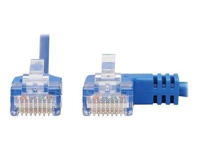 Tripp Lite   Right-Angle Cat6 Gigabit Molded Slim UTP Ethernet Cable (RJ45 Right-Angle M to RJ45 M), Blue, 2 ft. patch cable 2 ft blue N204-S02-BL-RA