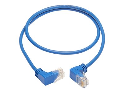 Tripp Lite   Up/Down-Angle Cat6 Gigabit Molded Slim UTP Ethernet Cable (RJ45 Up-Angle M to RJ45 Down-Angle M), Blue, 2 ft. patch cable 2 ft… N204-S02-BL-UD