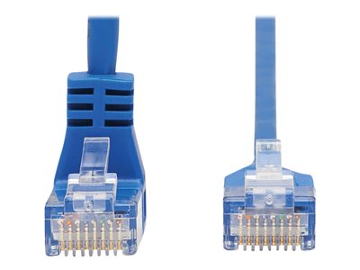 Tripp Lite   Down-Angle Cat6 Gigabit Molded Slim UTP Ethernet Cable (RJ45 Right-Angle Down M to RJ45 M), Blue, 3 ft. patch cable 3 ft blue N204-S03-BL-DN
