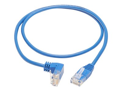 Tripp Lite   Down-Angle Cat6 Gigabit Molded Slim UTP Ethernet Cable (RJ45 Right-Angle Down M to RJ45 M), Blue, 3 ft. patch cable 3 ft blue N204-S03-BL-DN