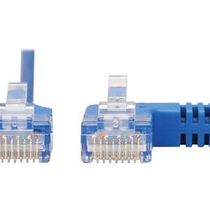 Tripp Lite   Right-Angle Cat6 Gigabit Molded Slim UTP Ethernet Cable (RJ45 Right-Angle M to RJ45 M), Blue, 3 ft. patch cable 3 ft blue N204-S03-BL-RA