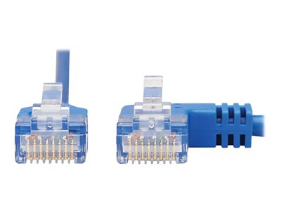 Tripp Lite   Right-Angle Cat6 Gigabit Molded Slim UTP Ethernet Cable (RJ45 Right-Angle M to RJ45 M), Blue, 3 ft. patch cable 3 ft blue N204-S03-BL-RA