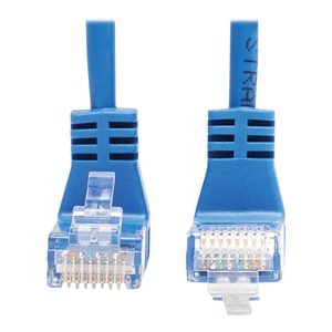 Tripp Lite   Up/Down-Angle Cat6 Gigabit Molded Slim UTP Ethernet Cable (RJ45 Up-Angle M to RJ45 Down-Angle M), Blue, 3 ft. patch cable 3 ft… N204-S03-BL-UD