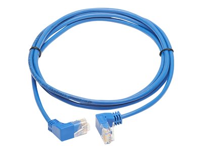 Tripp Lite   Up/Down-Angle Cat6 Gigabit Molded Slim UTP Ethernet Cable (RJ45 Up-Angle M to RJ45 Down-Angle M), Blue, 7 ft. patch cable 7 ft… N204-S07-BL-UD