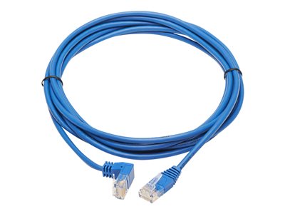 Tripp Lite   Down-Angle Cat6 Gigabit Molded Slim UTP Ethernet Cable (RJ45 Right-Angle Down M to RJ45 M), Blue, 10 ft. patch cable 10 ft blu… N204-S10-BL-DN