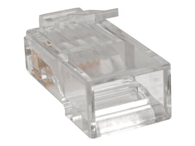 Tripp Lite   Cat6 RJ45 Modular Plug for Round Stranded UTP Conductor 4-Pair, 100 Pack network connector clear N230-100-STR