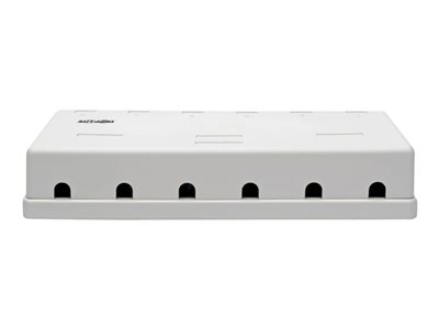Tripp Lite   Pre-Configured Unshielded Cat6 6-Port Surface-Mount Box, 110 IDC, RJ45, White surface mount box N236-006-WH