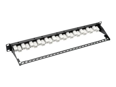 Tripp Lite   24-Port 1U Rack-Mount Cat6a/Cat6/Cat5e Offset Feed-Through Patch Panel with Cable Management Bar, RJ45 Ethernet, TAA patch pan… N254-024-6A-OF