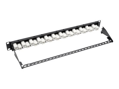 Tripp Lite   24-Port 1U Rack-Mount Cat6a/Cat6/Cat5e Offset Feed-Through Patch Panel with Cable Management Bar, RJ45 Ethernet, TAA patch pan… N254-024-6A-OF