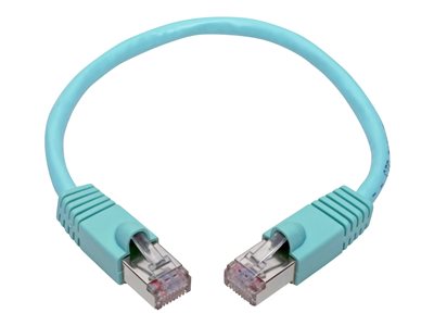 Tripp Lite   Cat6a 10G-Certified Snagless Shielded STP Network Patch Cable (RJ45 M/M), PoE, Aqua, 1 ft. patch cable 1 ft aqua N262-001-AQ
